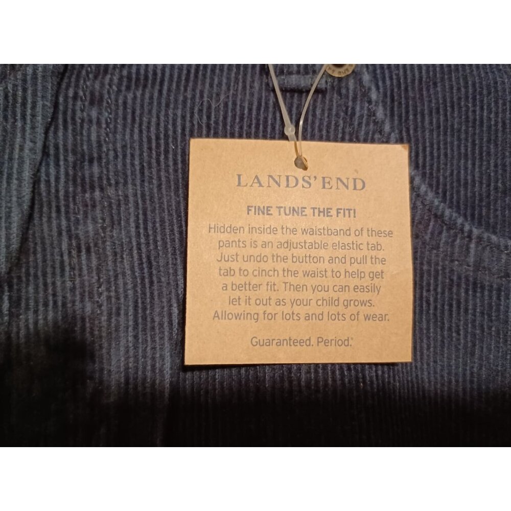 Lands End Blue Adjustable Waistband Corduroy Pants Size 16S 28X 30 NWT - Picture 3 of 5